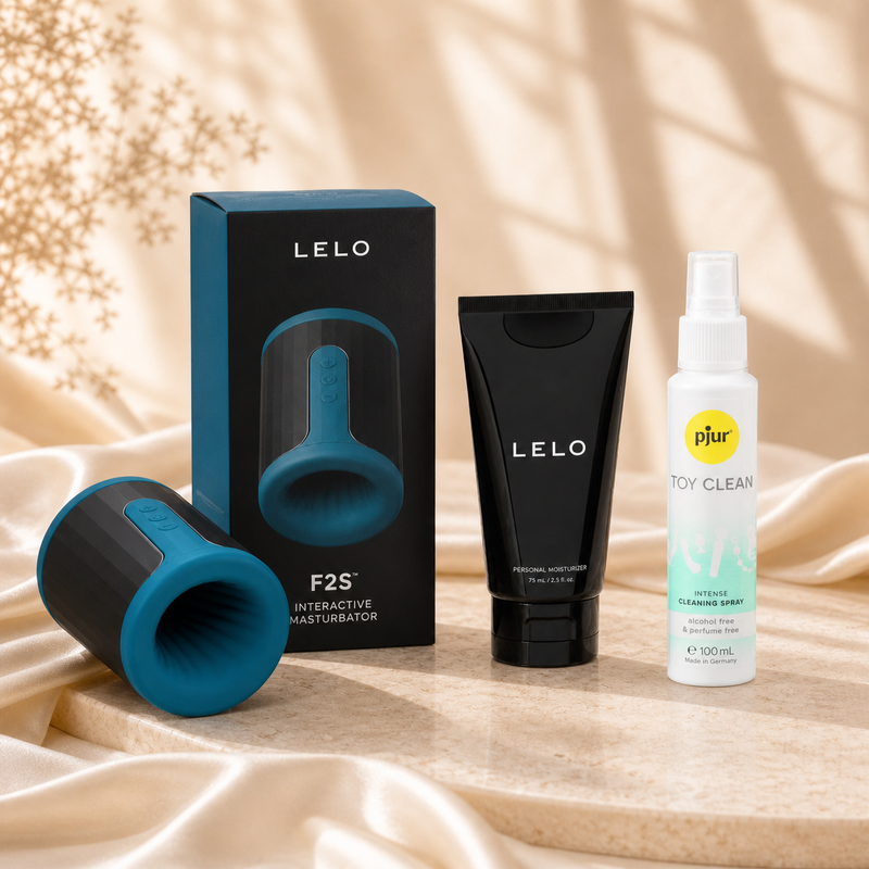 LELO F2S Premium-Set für ihn mit LELO Gleitgel und pjur Toy-Reiniger